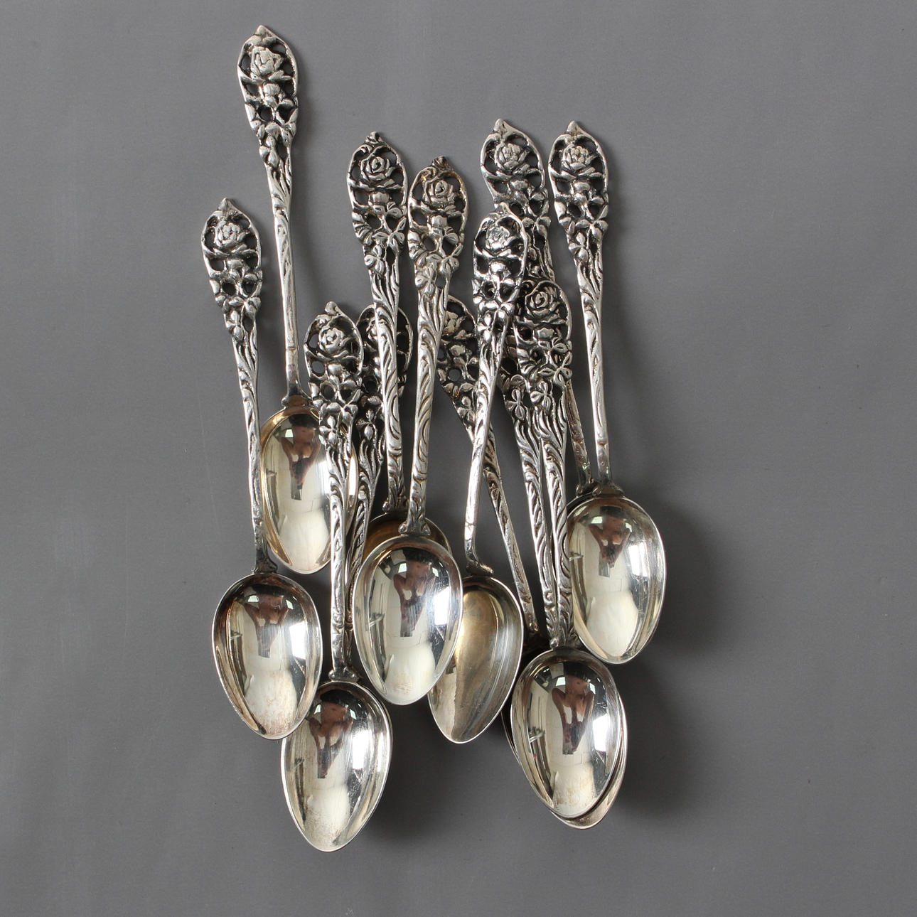 SUEDE SPOONS, 12 pcs. silver, Gewe, Malmö, 1949. 85 gr.