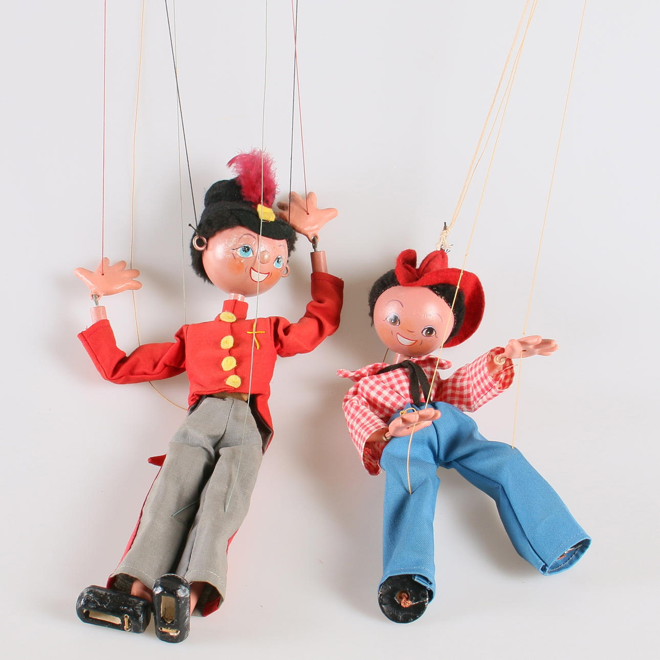 MARIONETTDOCKOR, 2 st. Televinken och Fritzi, Pelham Pupets, England, 1900-talets andra hälft.