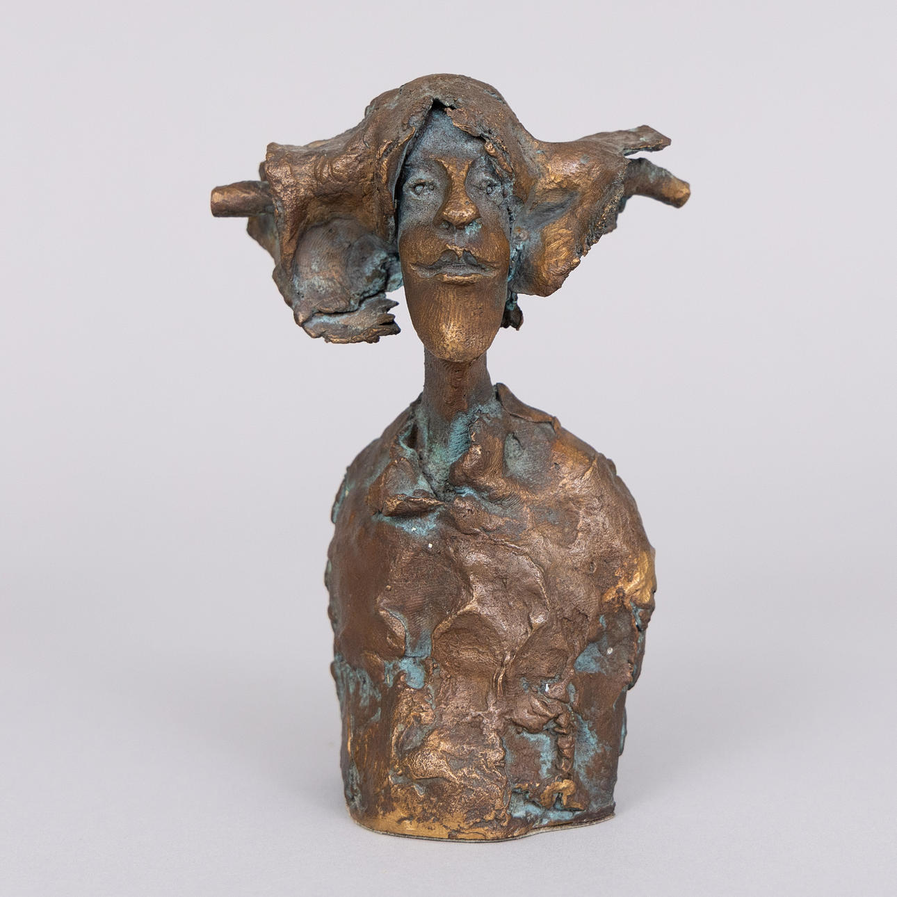 CHRISTEL KHAN. SCULPTURE, bronze, labeled.