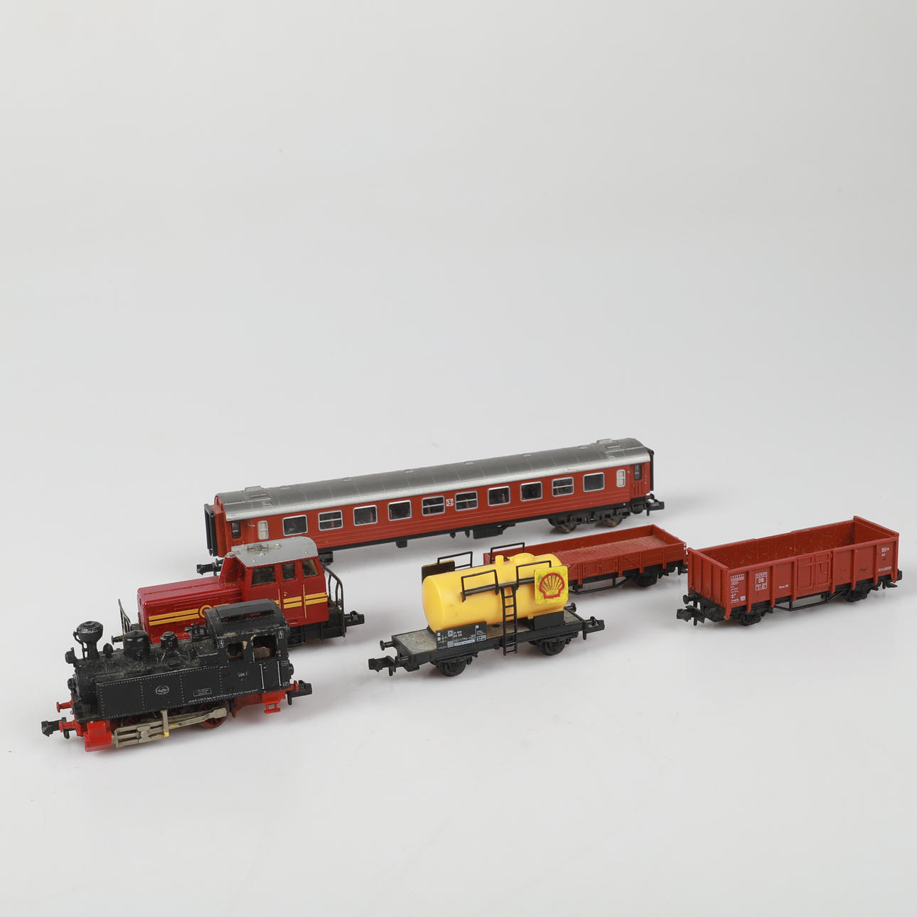 MALLIVETURIT JA VAUNUT, ”Piccolo”, 6 kpl, Fleischmann, Saksa.