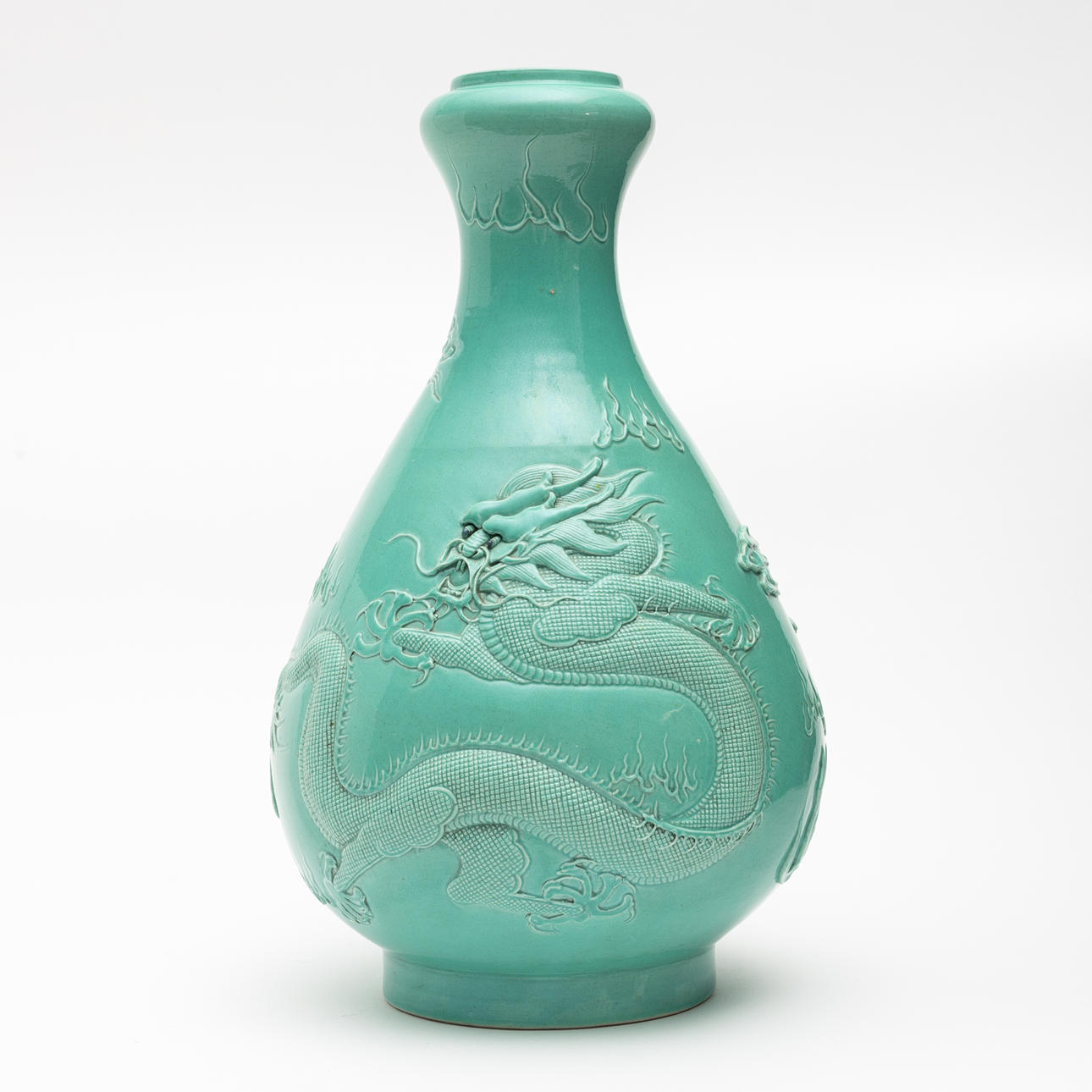 A vase, relief decor, porcelain, china.