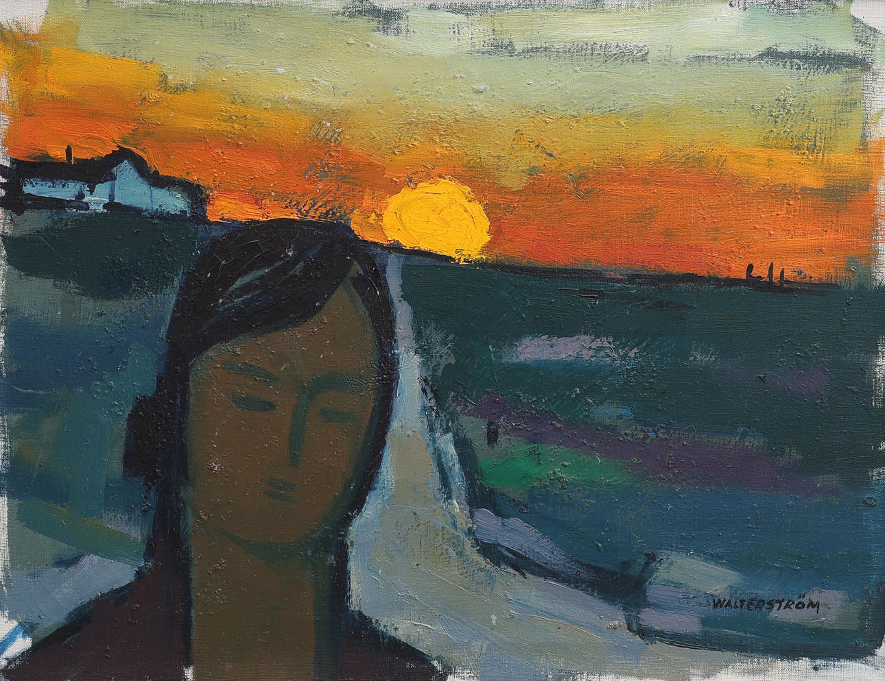 INGVAR WALTERSTRÖM. PERSON IN SUNSET.