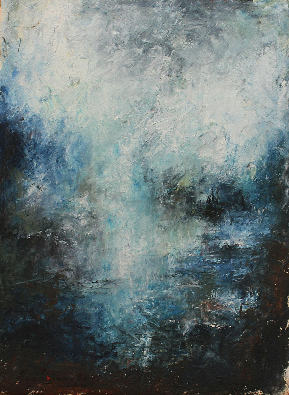 MARIA OCAMPO. Drömlandskap. Olja på papp. Signerad.