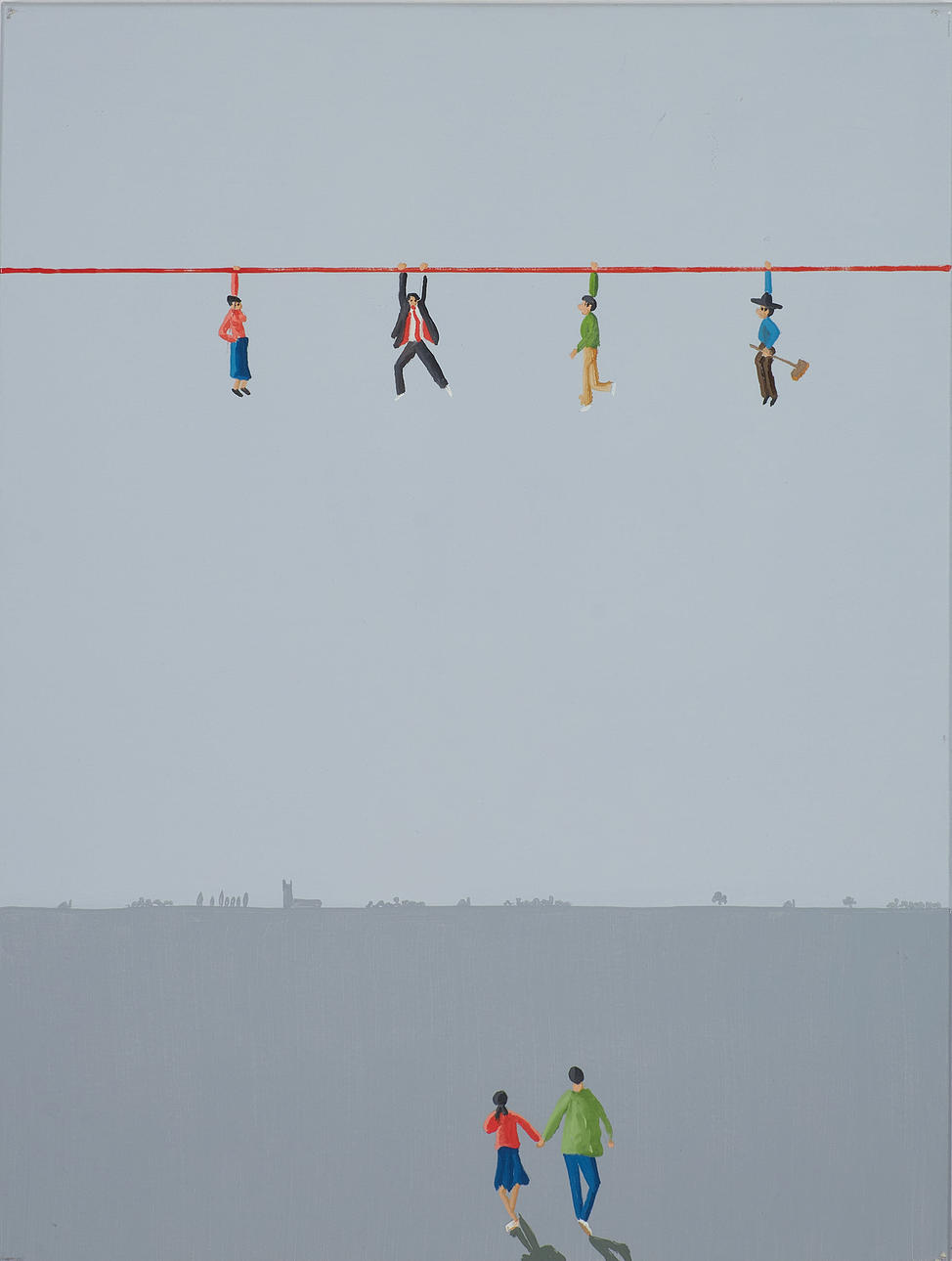 JENS ULRICH PETERSEN. “Snoremenn”, acrylic on canvas, signed on verso.