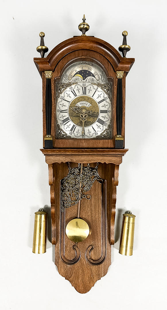 A Warmink wall clock, Holland, mid 20th century.