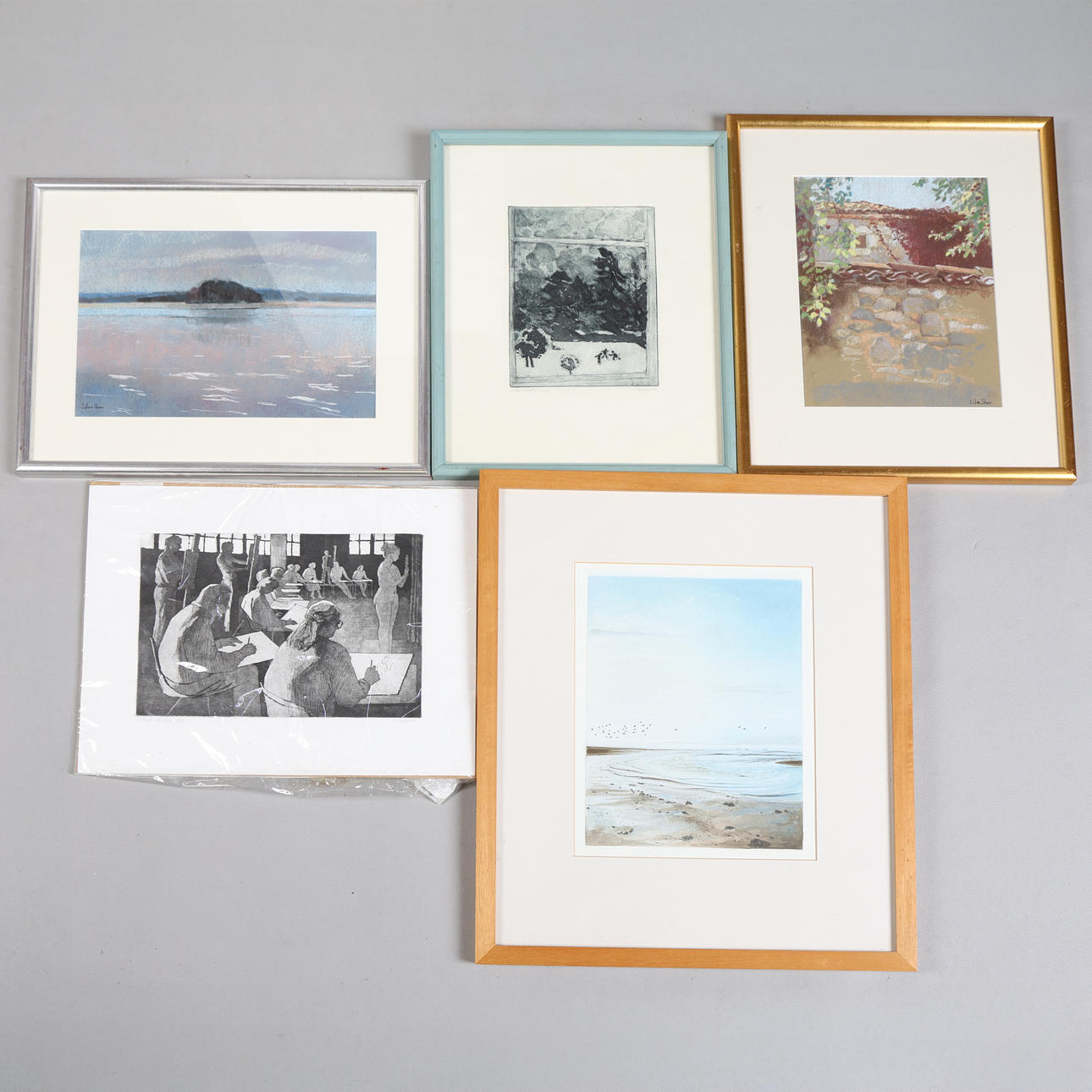 LILIAN SHAW, TWO PASTEL STUDIES, TOGETHER WITH THREE OTHER STUDIES (5).