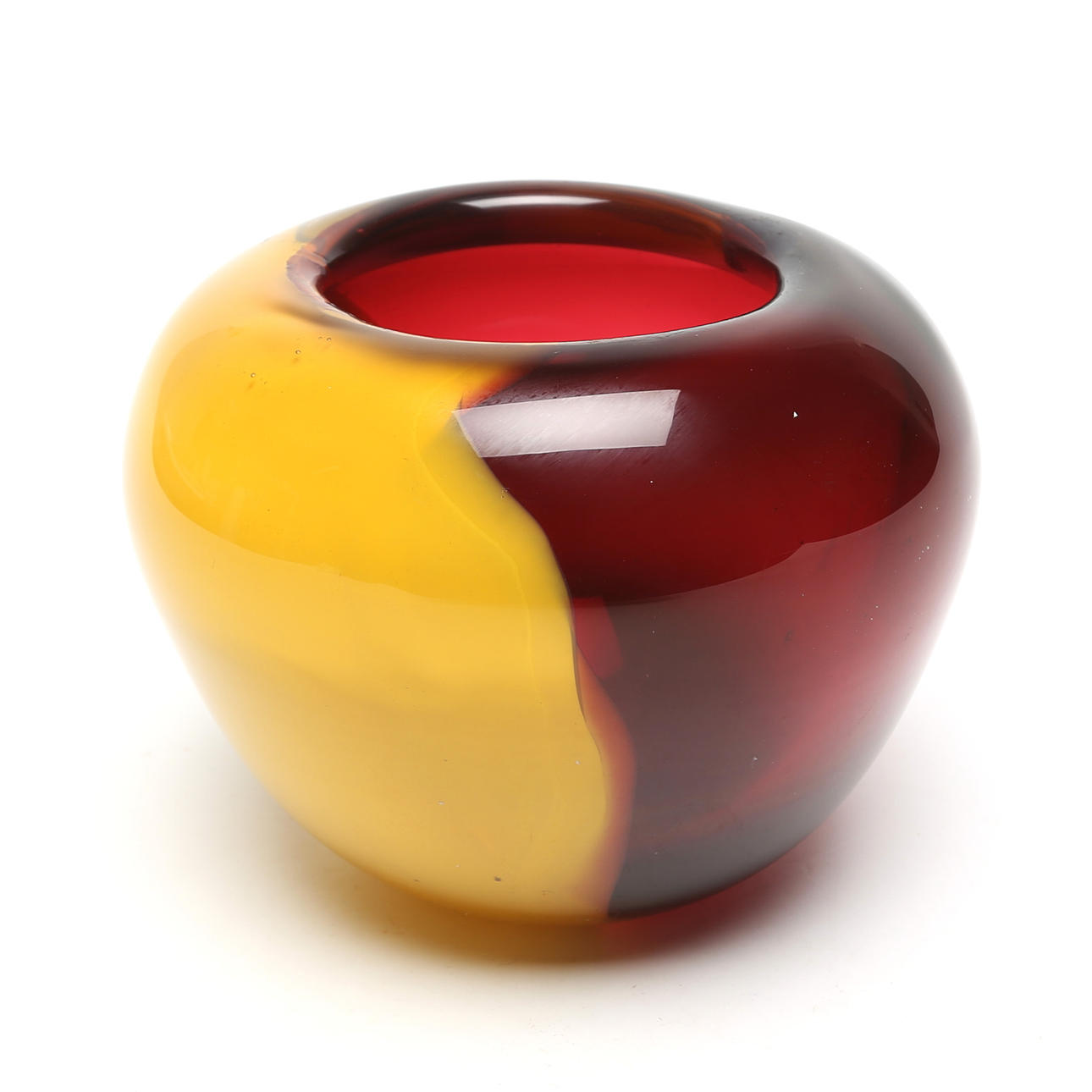 A glass vase, unsigned.