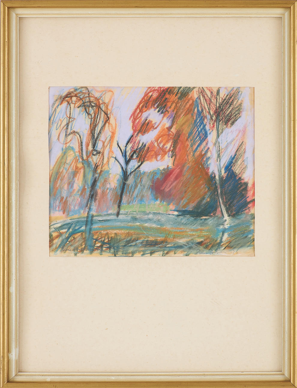 RUNE JANSSON. drawing, pastel, signed and dated -46.