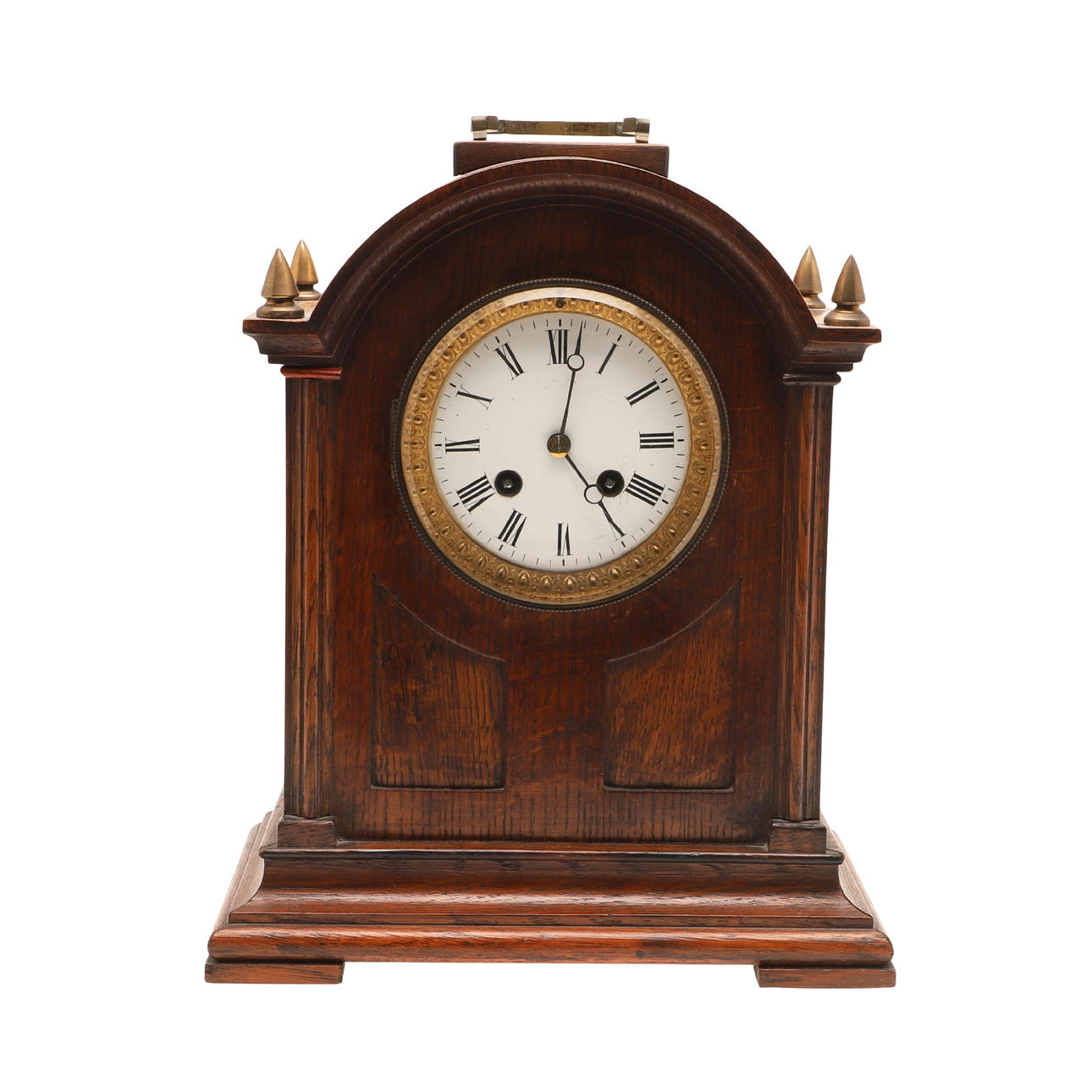 EARLY 20THC OAK MANTLE CLOCK.
