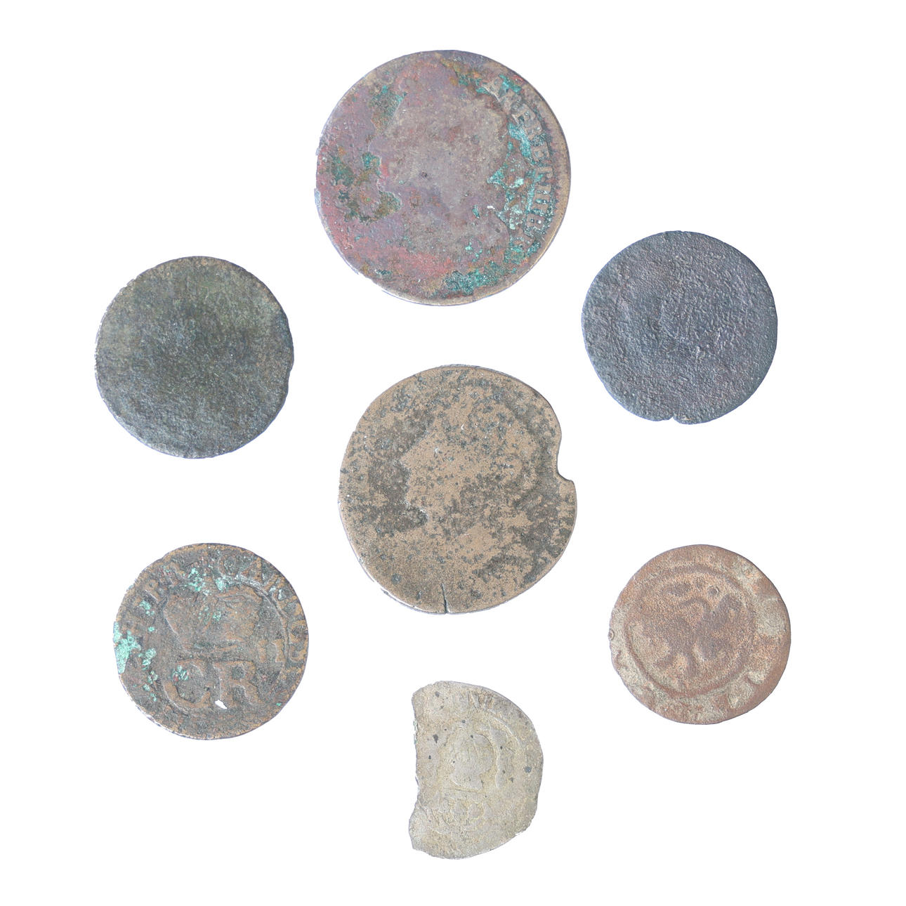 SEVEN 17TH CENTURY SCOTTISH COINS (7).