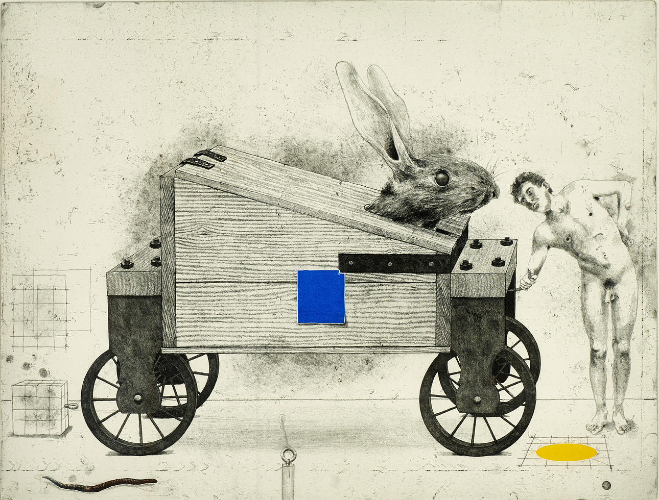 PG THELANDER (b. 1936), Composition, from the folder “7 etchings 1975", signed, epreuve d'artist, colour etching.