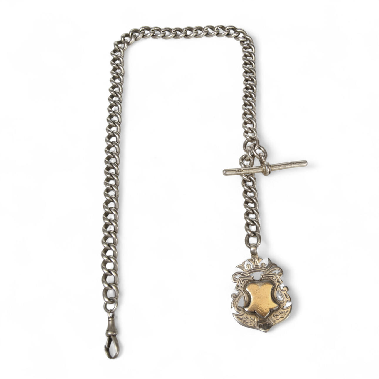 POCKET WATCH CHAIN, silver, England.