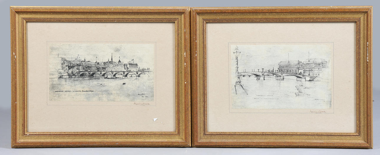MAURICE V. WALKER (BRITISCH, 20. JAHRHUNDERT) „LAMBETH BRIDGE“ & „WATERLOO BRIDGE“ (2).