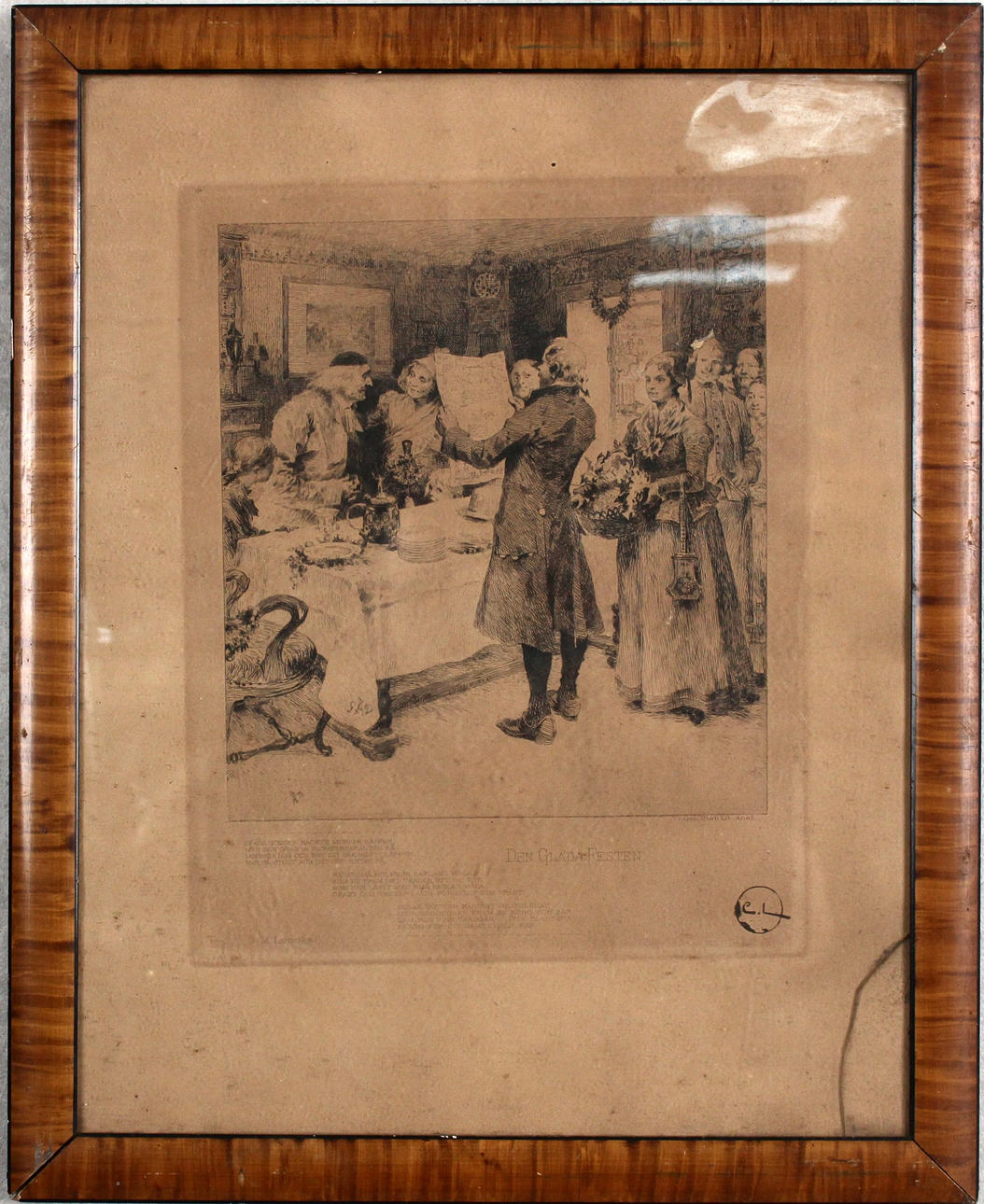 CARL LARSSON. After. etching, “The Merry Feast”, monogrammed signed in the plate.