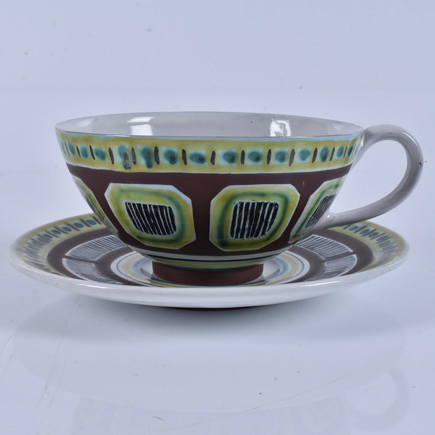 TEA CUP WITH SAUCER, ceramic, Jani, Laholm.