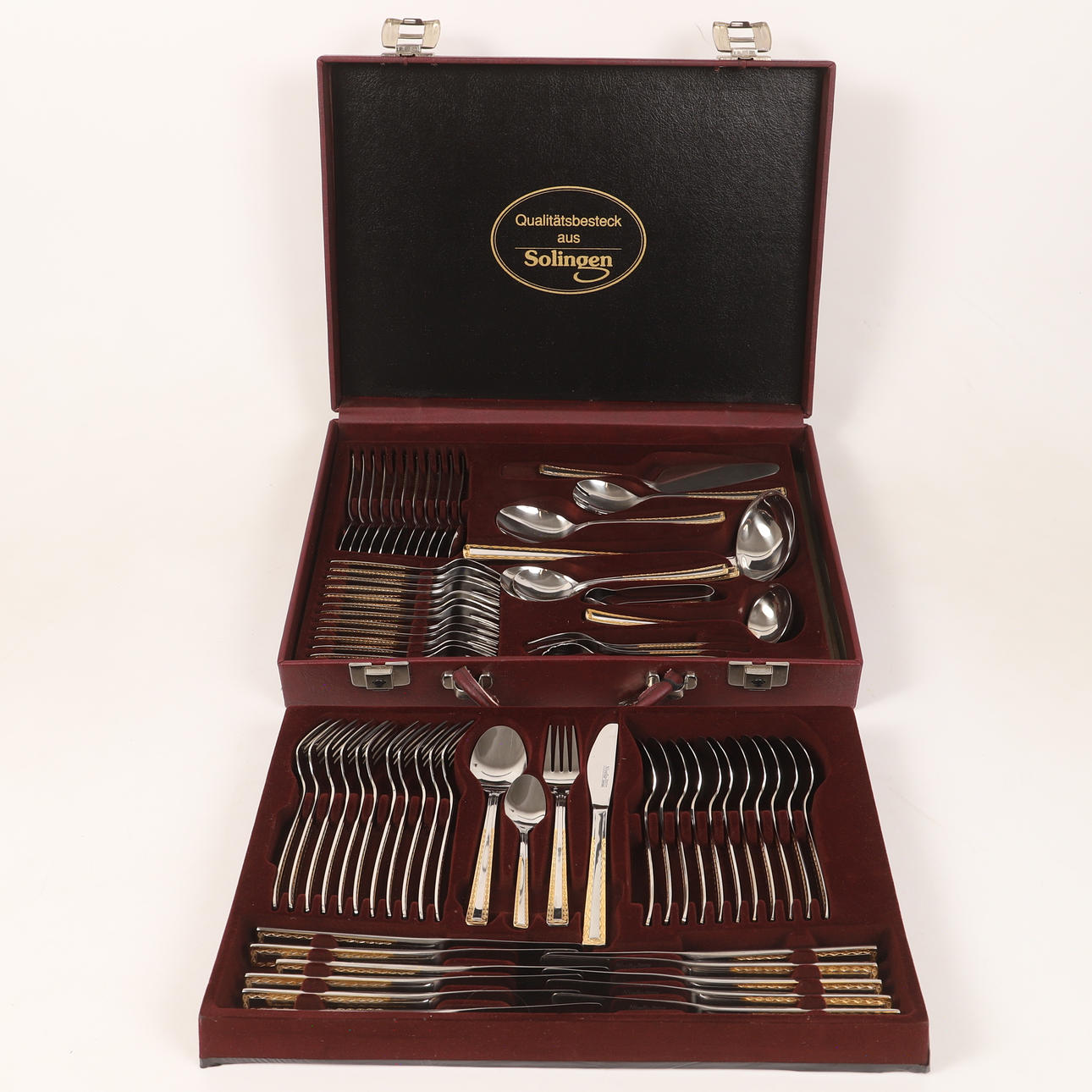 CUTLERY SET, 72 pieces, stainless steel with gilt decoration