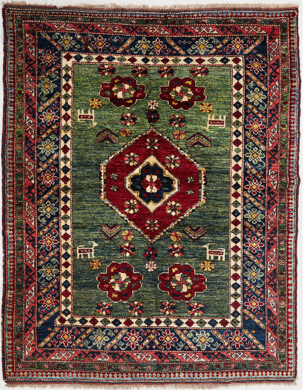 ORIENT CARPET. Caucasian pattern, semiantique/old, ca 220x170 cm.