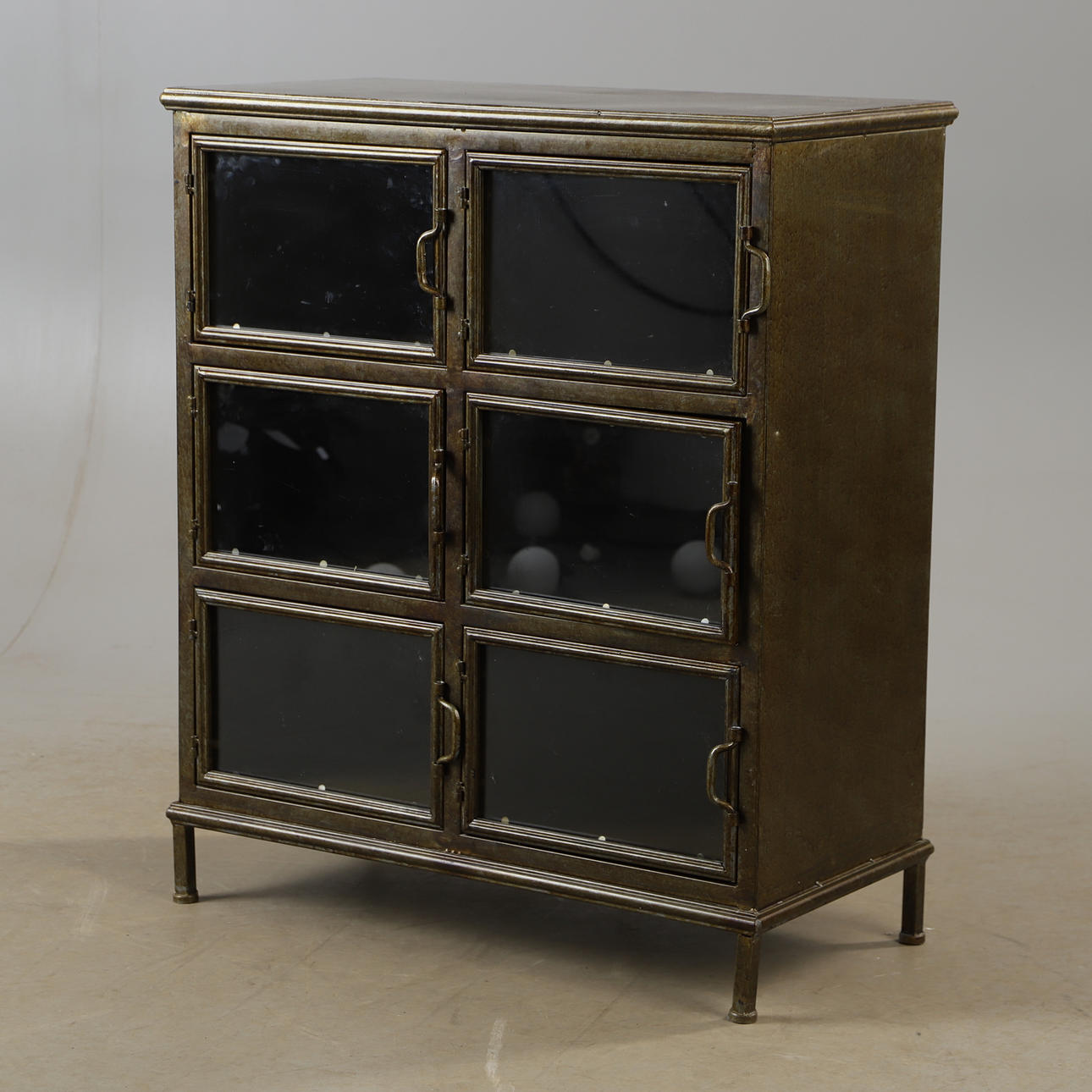 DISPLAY CABINET WITH 6 DOORS, painted sheet.