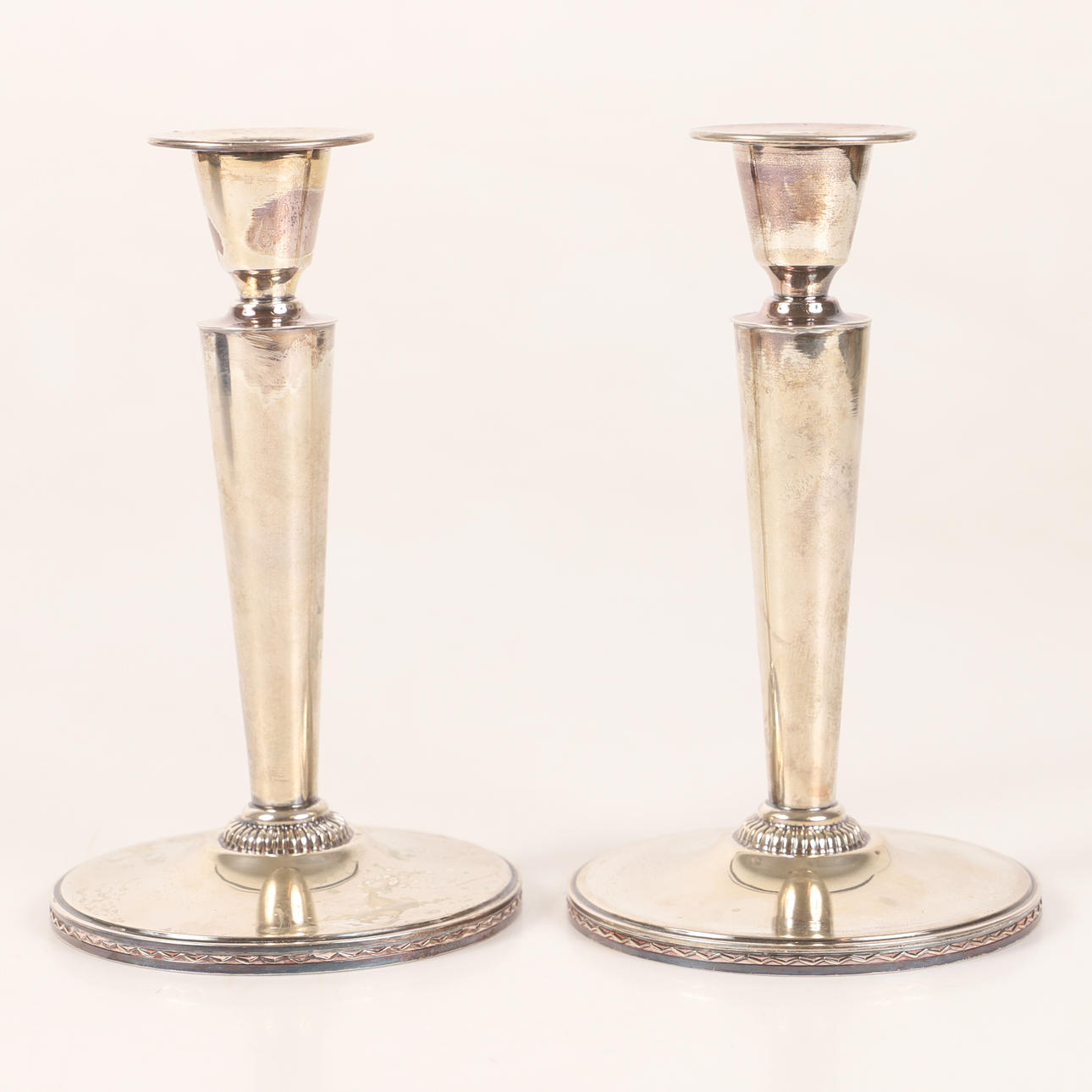 ERIC RÅSTRÖM. Lysestager, 1 par, sølv, C.G. Rastrøm, 1964.