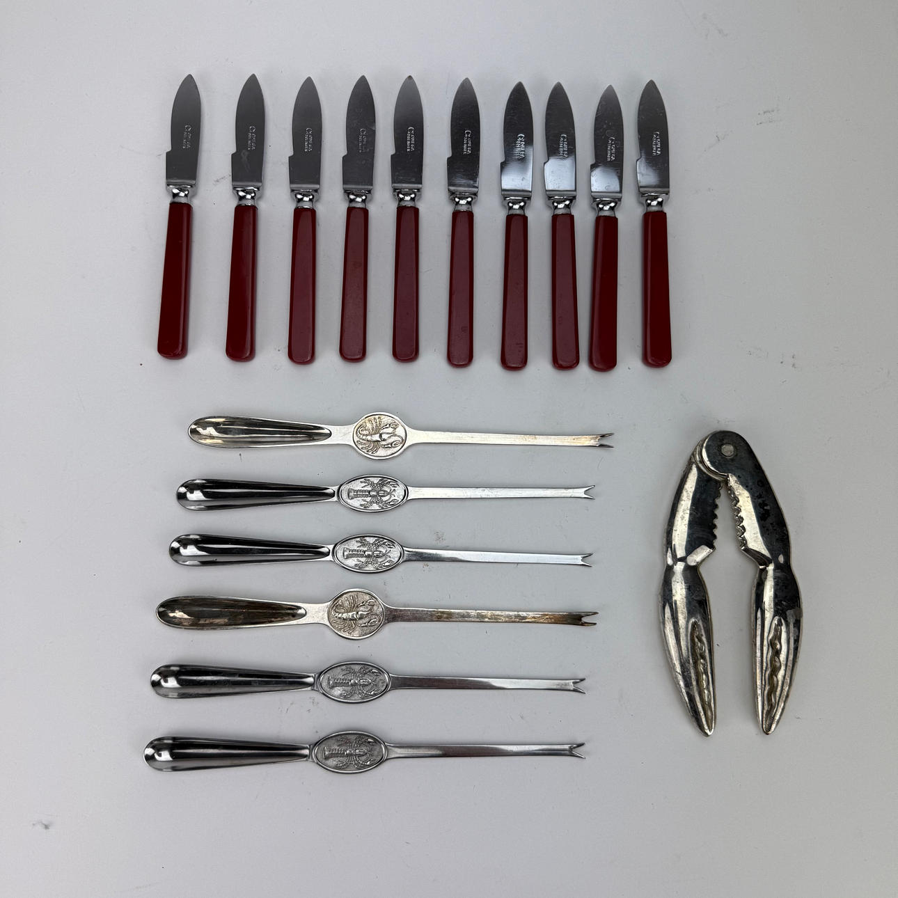 SEAFOOD CUTLERY, including Omega Stahlwaren, Solingen, Gense.