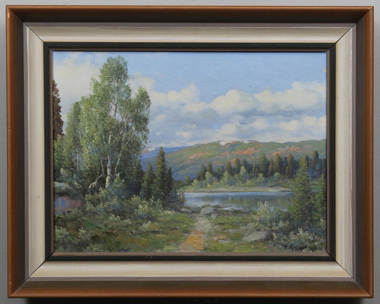 THORVALD RYGAARD. Skogslandskap med tjärn.