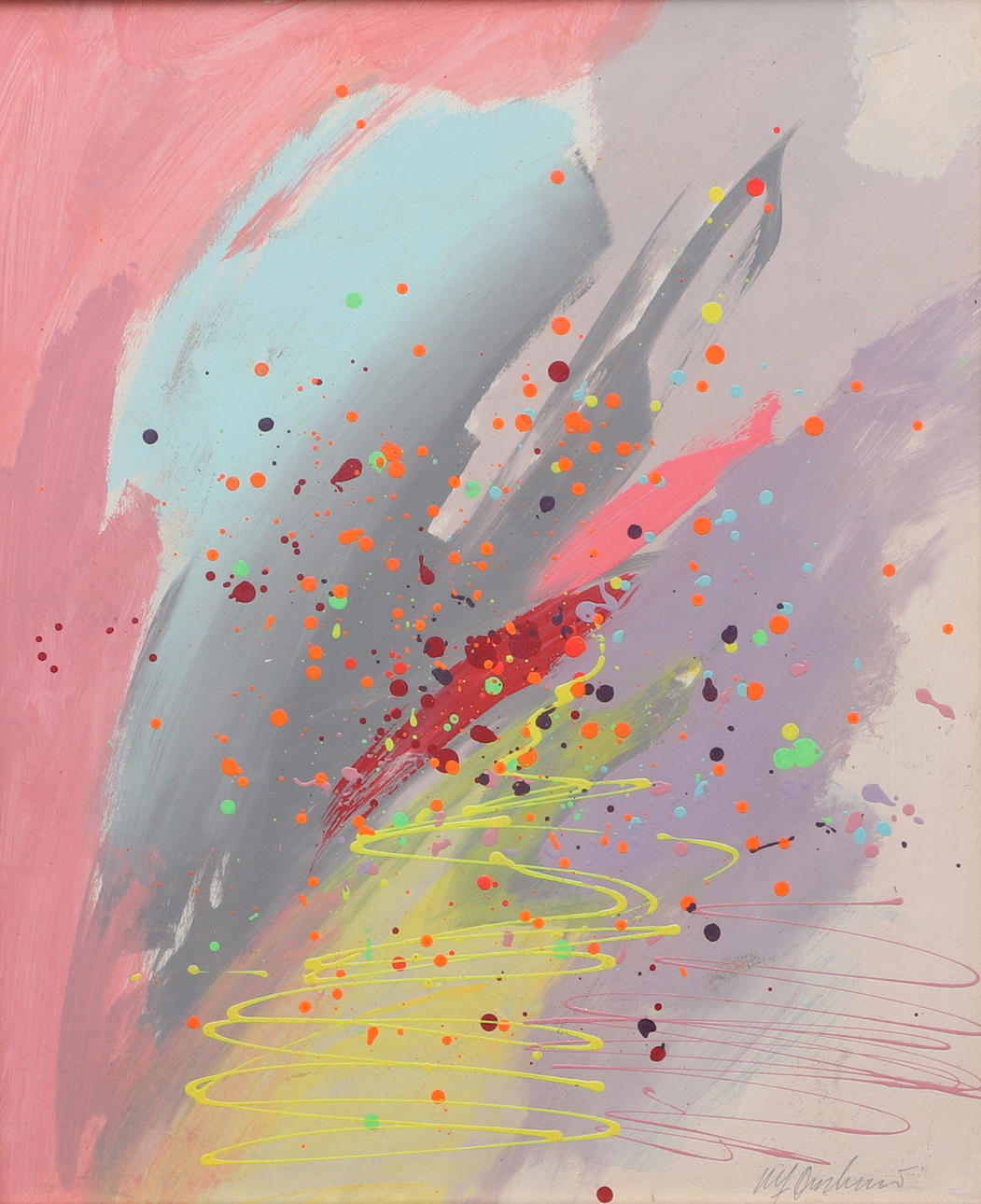 ULF ONSBERG. Composition, mixed media, signed.