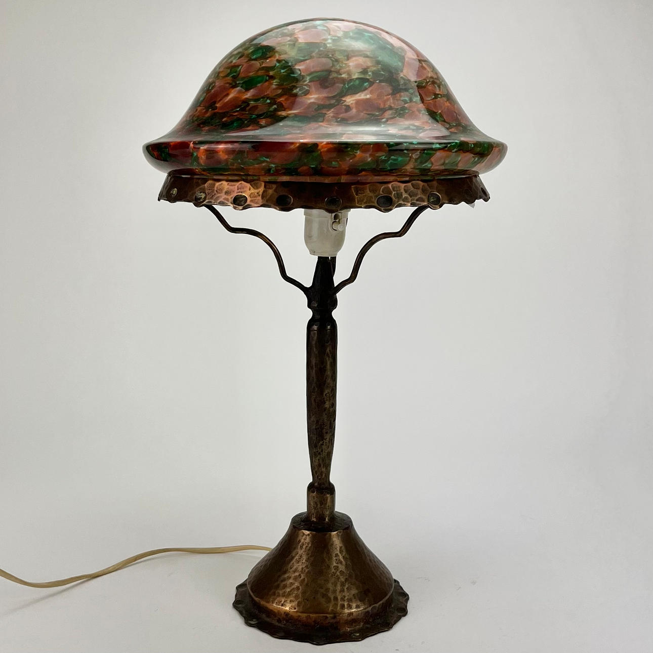 A copper table lamp, Strindberg's model, 20th century.