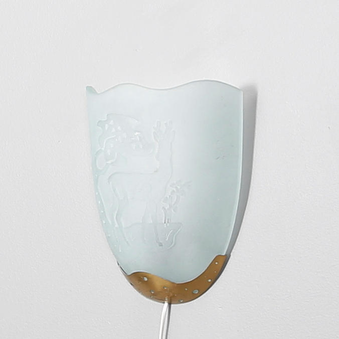 VÄGGARMATUR, mässing & glas, 1940-talet.