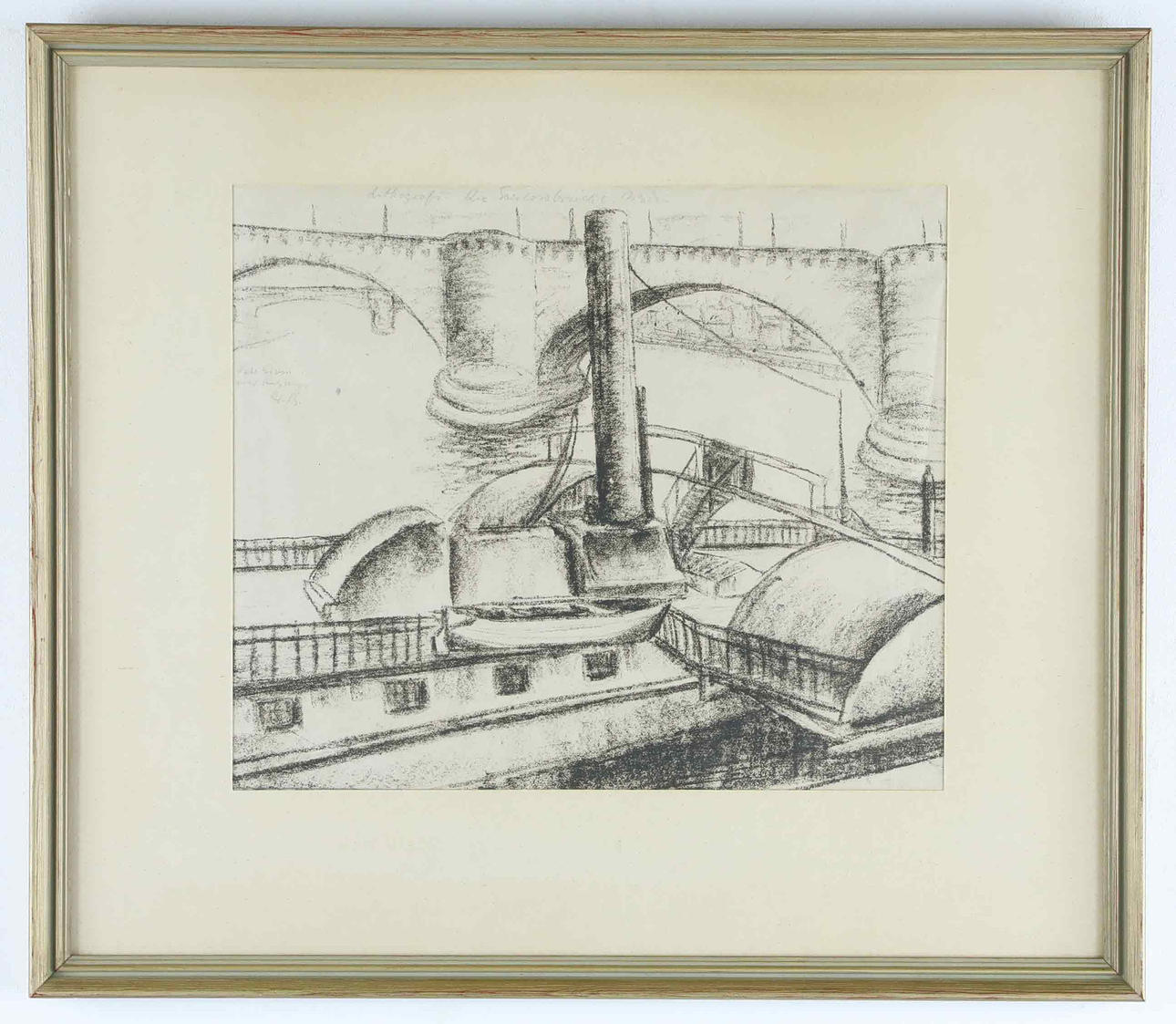 GÖSTA BOHM. lithograph, Schlossbrücke, Berlin, signed, 1920s.