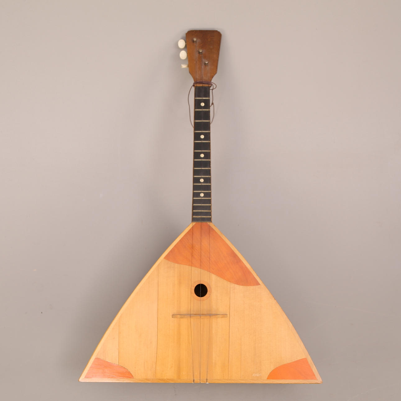 BALALAJKA, wooden, triangular, three strings, Russia, 20th century.