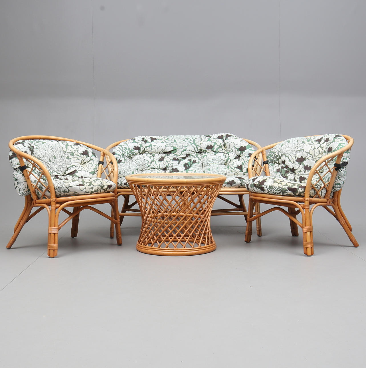 SOFFGRUPP, 4 delar, rotting, 1900-tal.