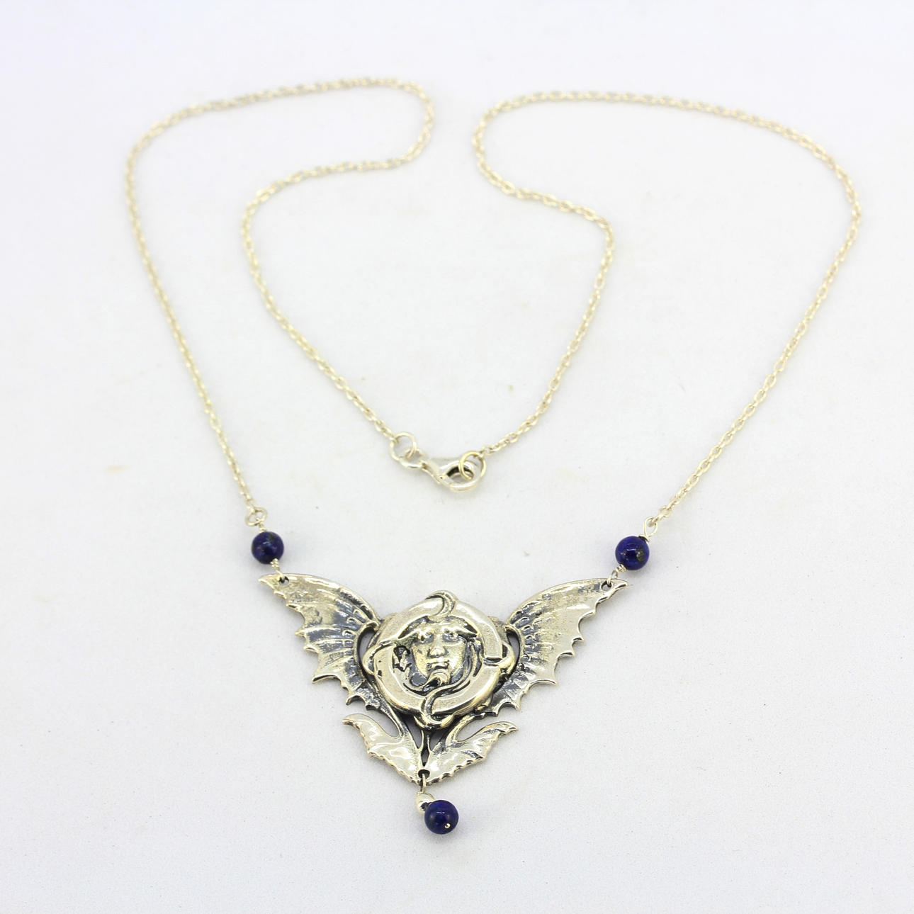 SILVER ART NOUVEAU STYLE NECKLACE.