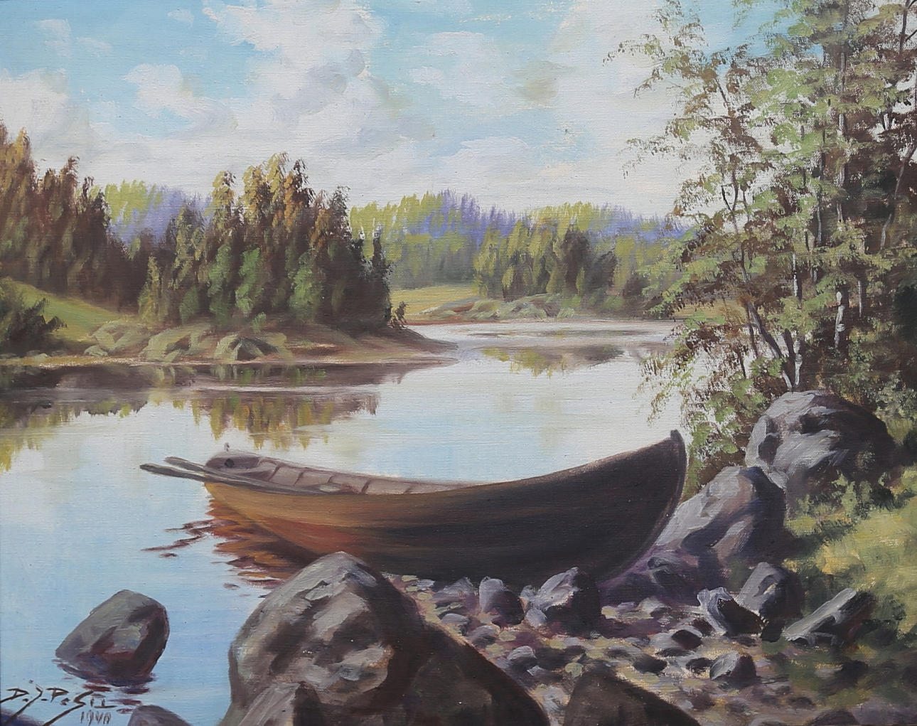DANIEL JOHANNES PESU. Landscape. Oil on canvas. Signed and dated 1940.