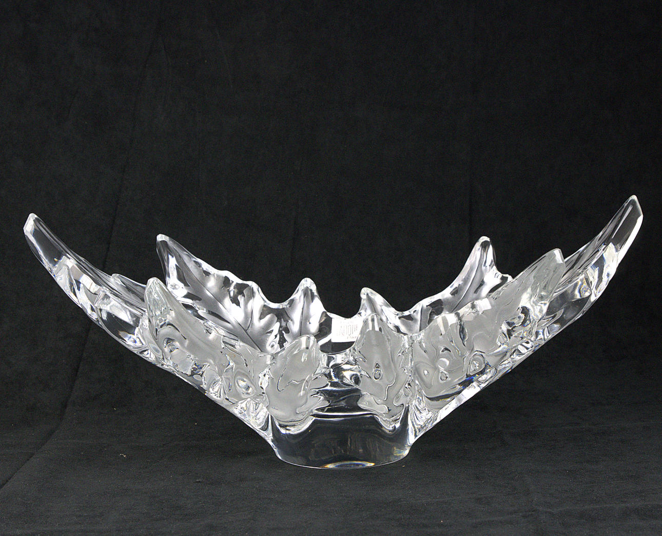 A 'Champs-Élysées' platter, leaf shaped, Lalique, label marked, signed, designed 1951, France.