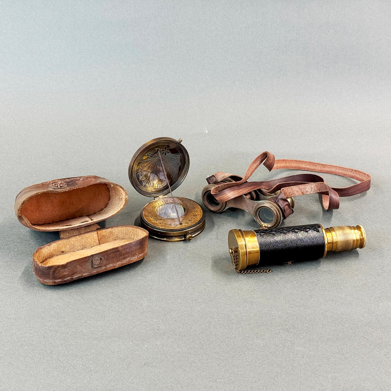REPRODUCTION BRASS TELESCOPE AND OTHER.