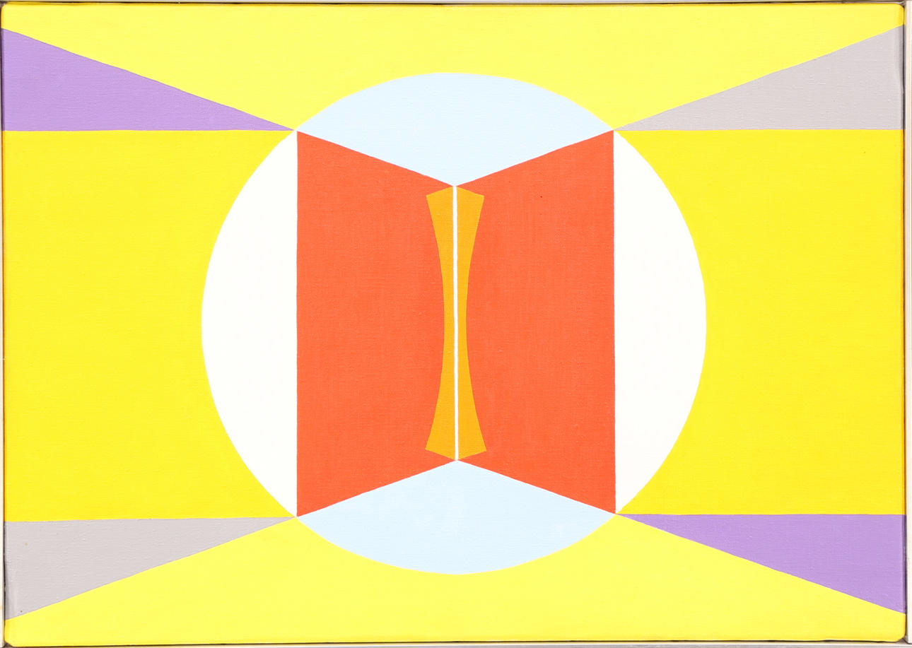 LENNART KÄRRABO. TAVLA, akryl duk, signerad á-tergo L.K., "Composition".