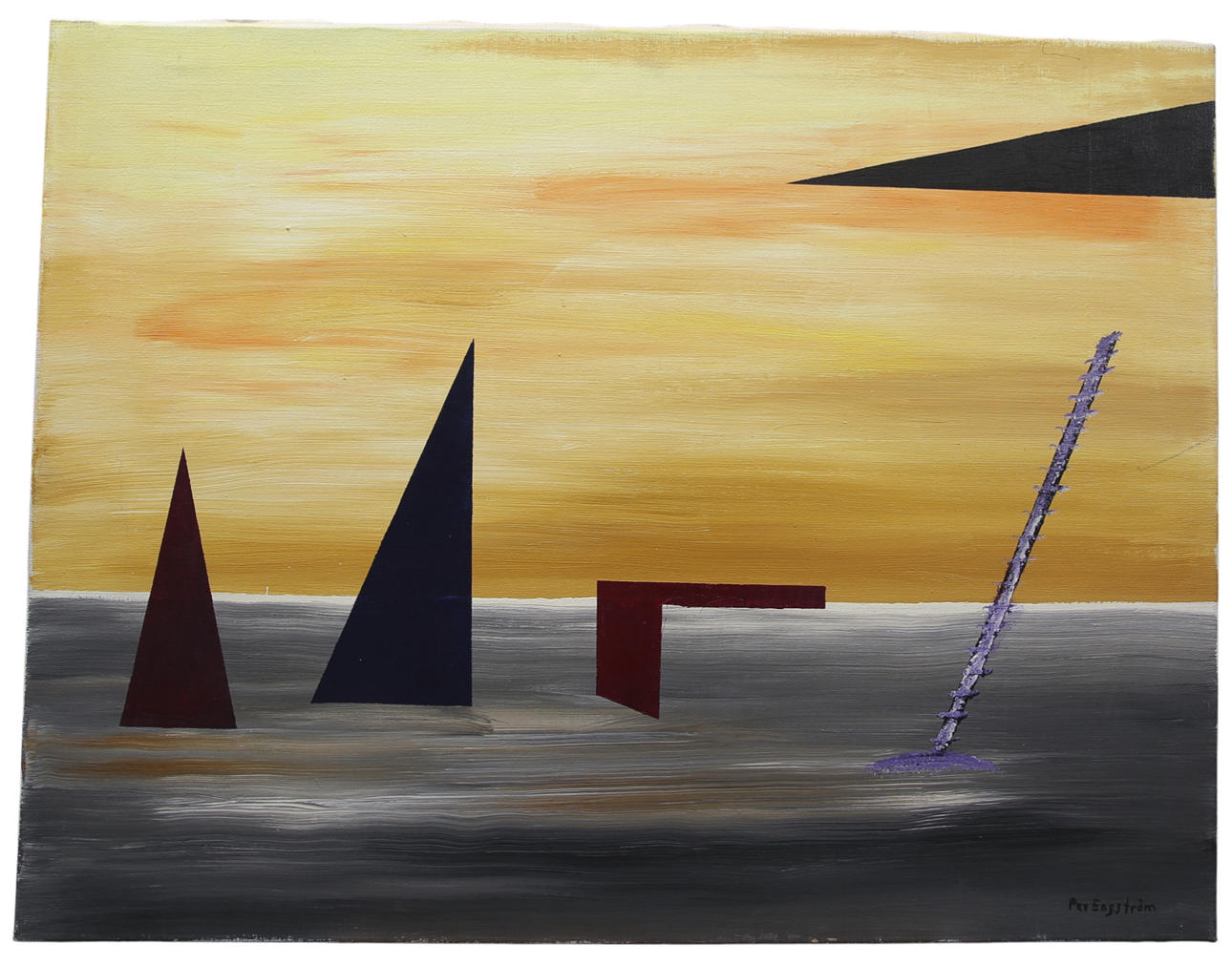 PER ENGSTRÖM. Oil on canvas, composition, signed.