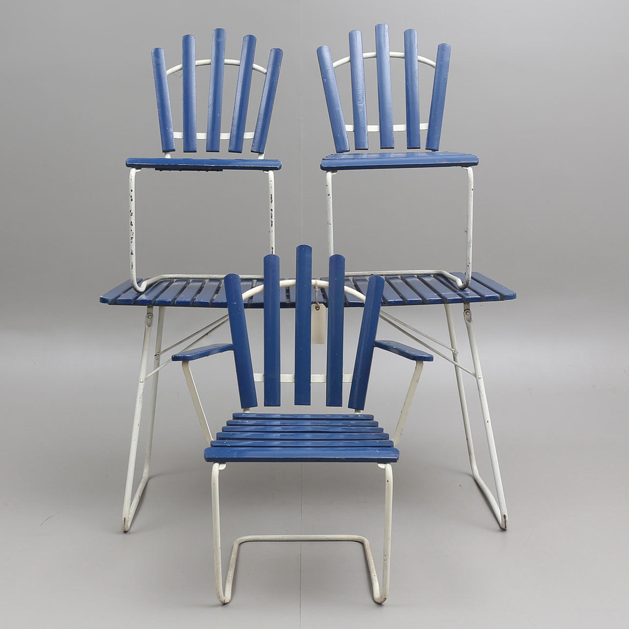 TRÄDGÅRDSMÖBLER, 4 delar, 1900-talets mitt.