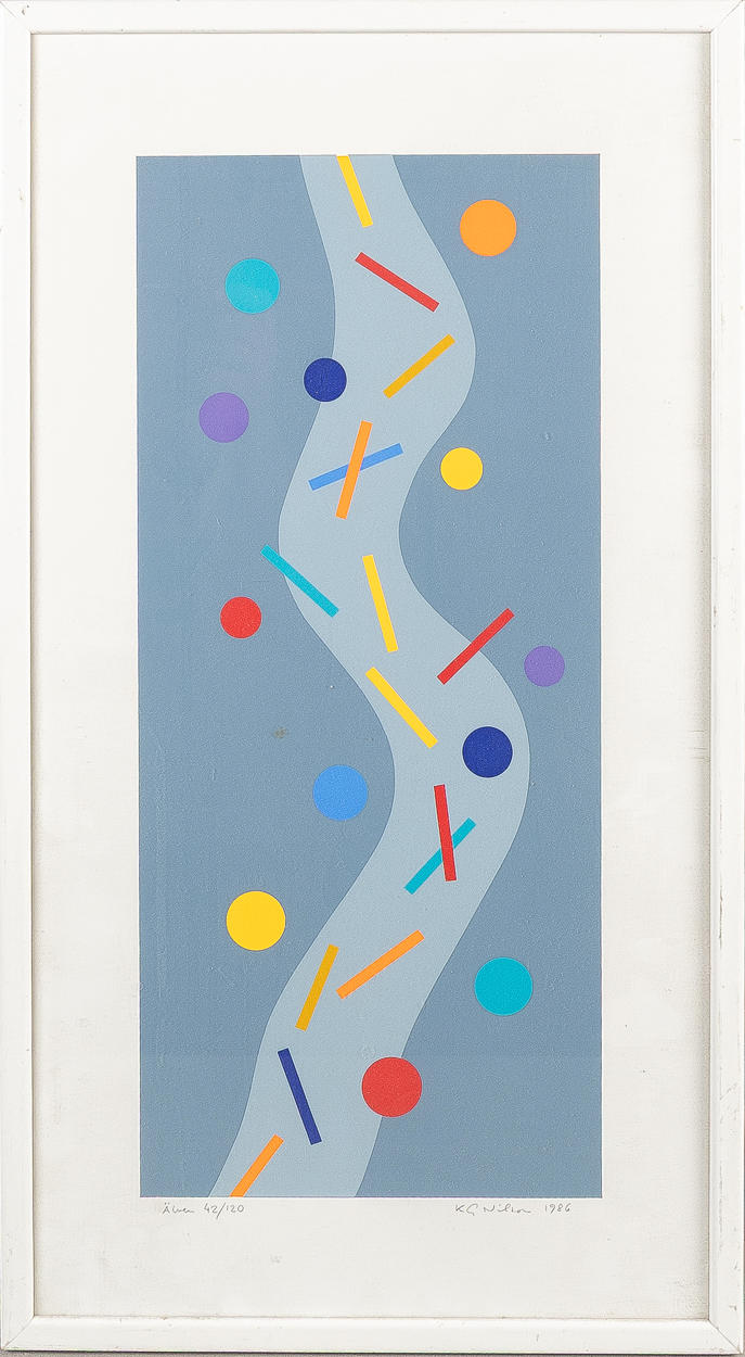 K G  NILSON. “Älven”, color lithograph.