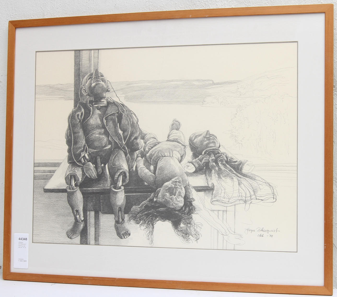 JÖRGEN ZETTERQVIST. teckning, sign dat okt -78.