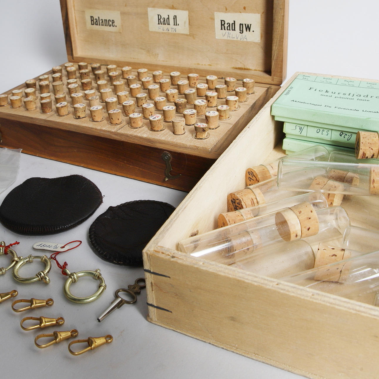 WATCHMAKING ACCESSORIES, incl. stones.