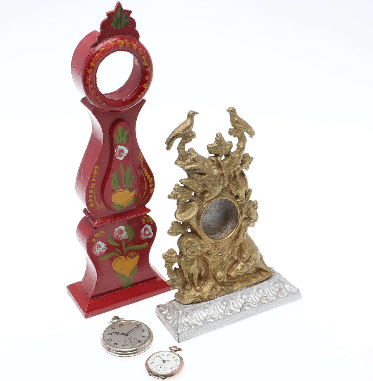 TASKUKELLO & TASKUKELLOTELINE, 2+2 kpl, osittain hopea.