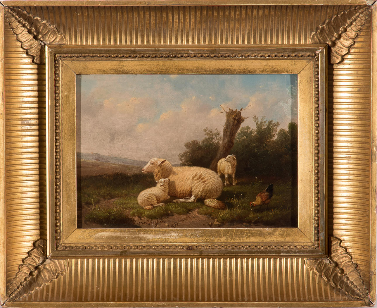 JOSEF VAN DIEGHAM. olja på tra signerad och daterad.