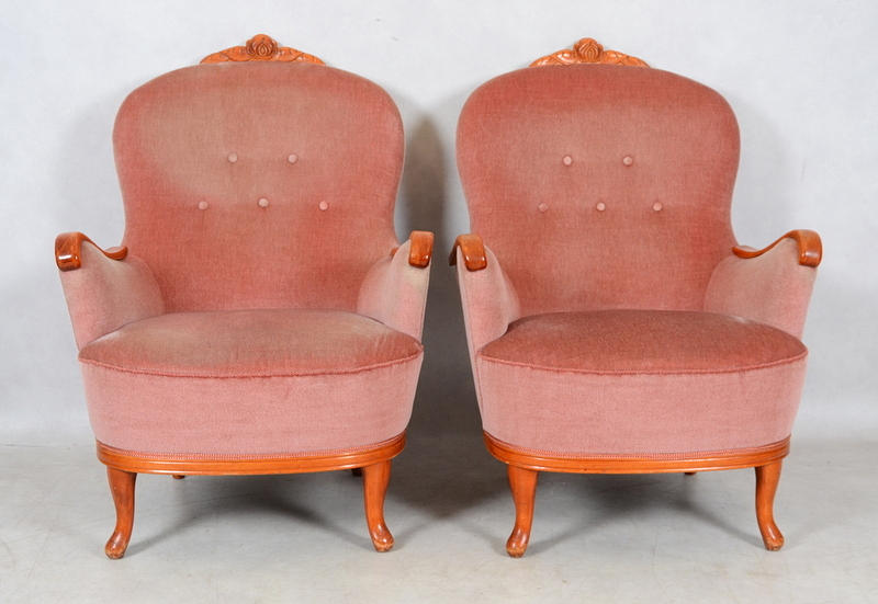 FÅTÖLJER, 1 par, nyrokokostil, 1900-tal.