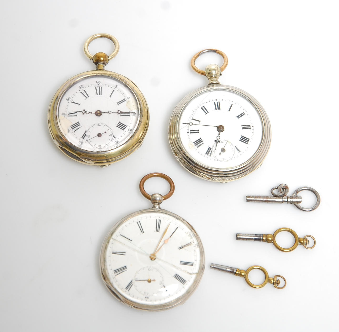 FICKUR, 3 st nyckeldragare, nycklar, 18-1900-tal.