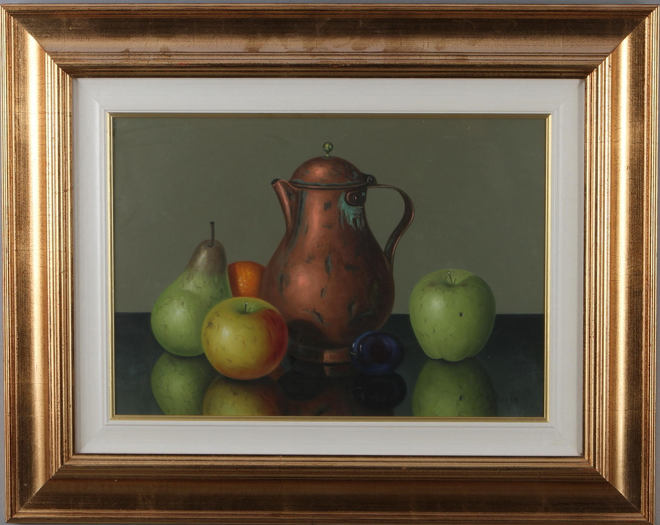 GABRIELE GOLINELLI. Stilleben, blandteknik, signerad.