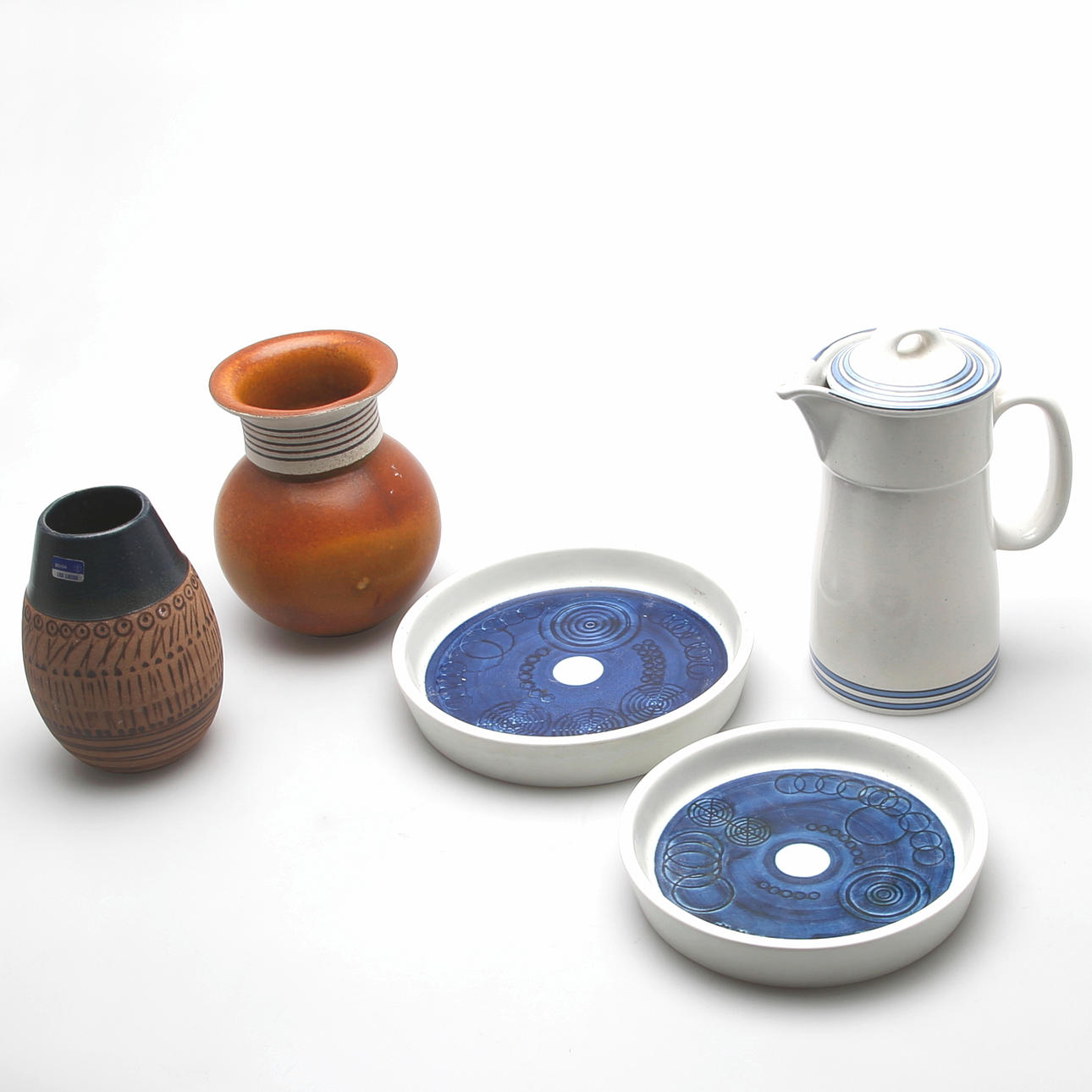 PARTI PORSLIN & STENGODS 5 delar, Rörstrand, Gustavsberg.