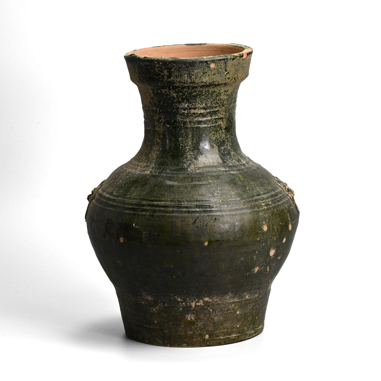 中国漢時代灰釉壺　A ceramic jar HAN dynasty 漢代 灰陶加彩雲気文壺（206 BCE–220 CE） | 入蘆花（ロカニイル）