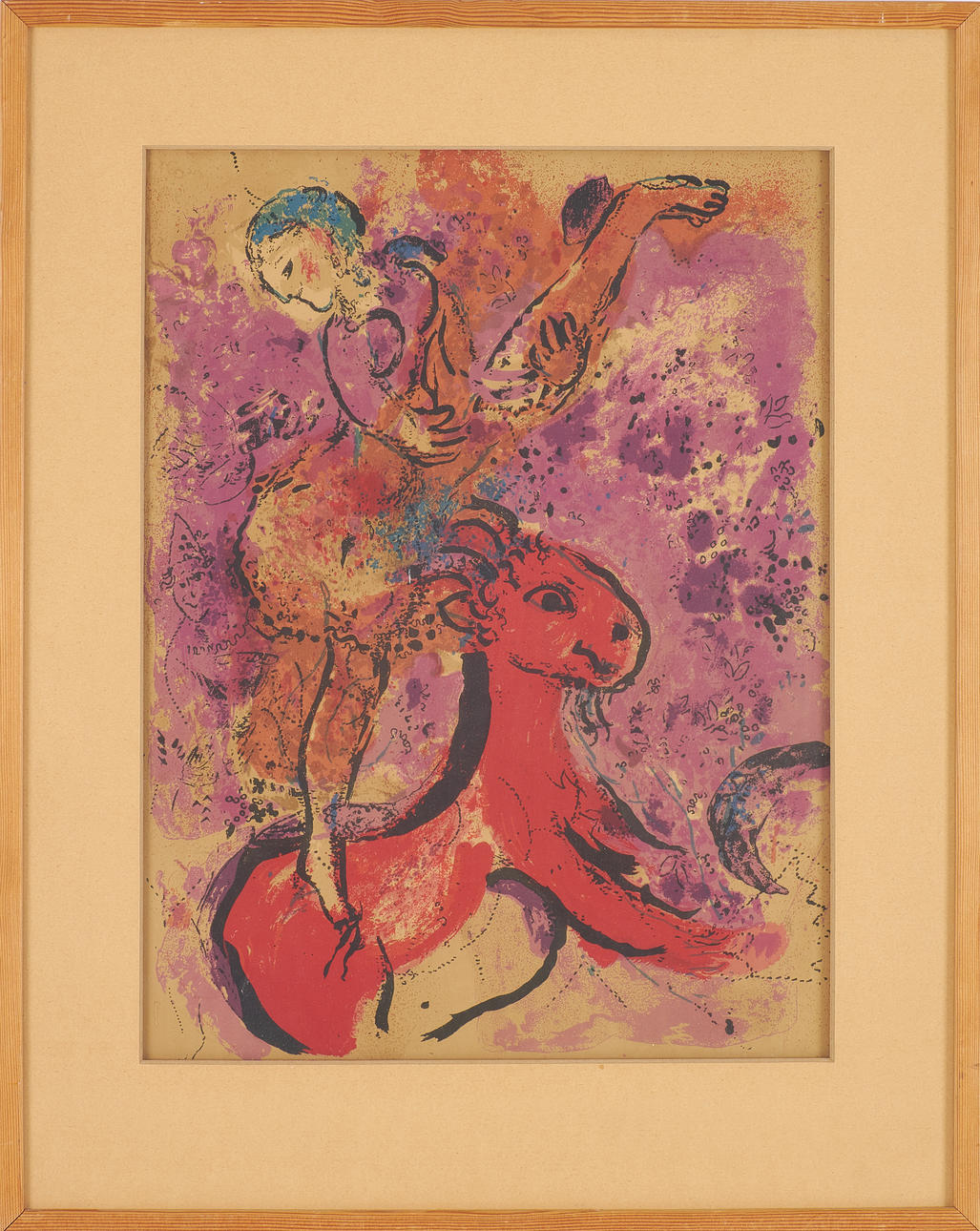 MARC CHAGALL. EFTER. litografiskt tryck, 