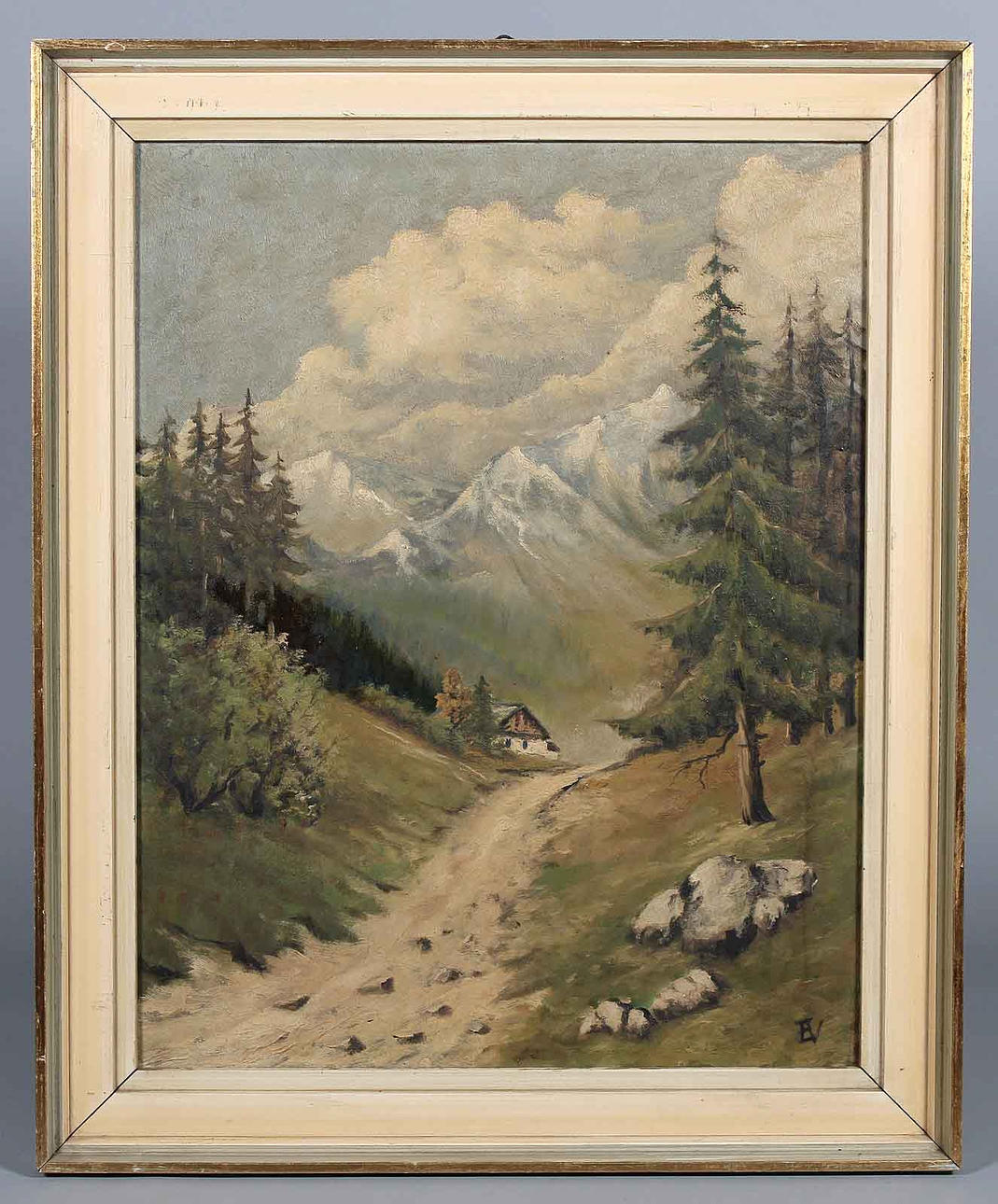 Alpine landscape with Einsiedlerhof, unknown artist.